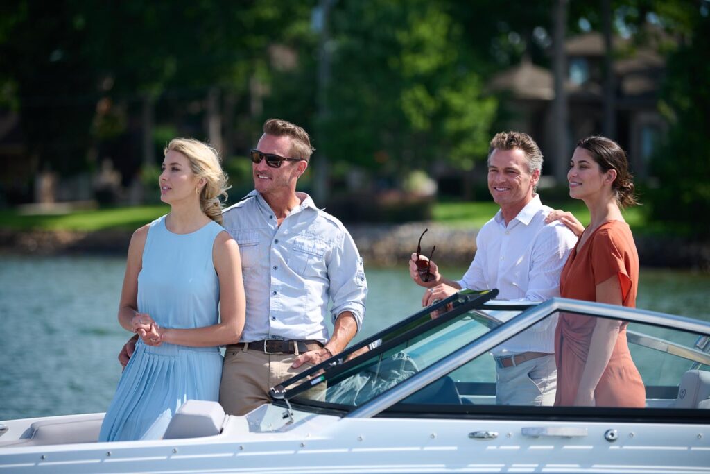 family enjoying a blessing of the fleet